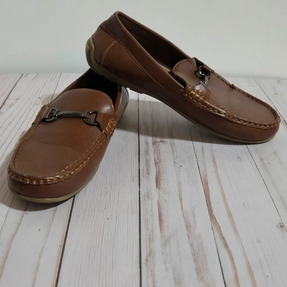 Steve Madden Deann Boys Brown Bit Loafers Big Kid Size 4M Dress Shoes